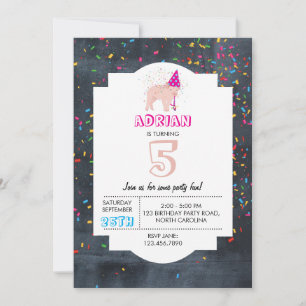 Invitation Fête de porc - Fête d'anniversaire animal garçon f