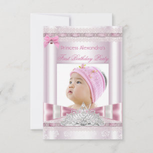 Invitation Fête de première année de petite princesse fille P