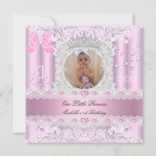 Invitation Fête de première année de petite princesse Photo