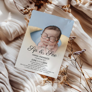 Invitation Fête de présentation avec photo adorable et dégust