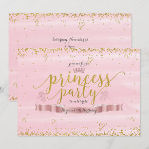 Invitation Fête de Princesse Rose et Cartons d'Invitation d'A