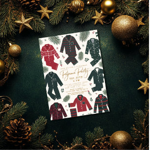 Invitation Fête de pyjama de Noël minimaliste moderne simple