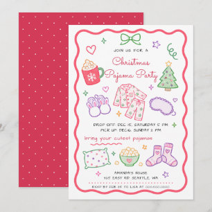 Invitation Fête de pyjama pour enfants Fête de Noël