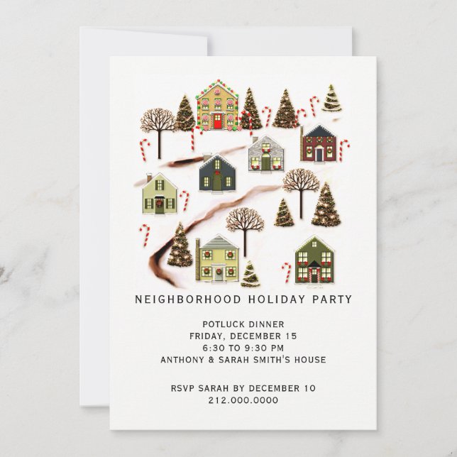 Invitation Fête de quartier de Noël (Devant)