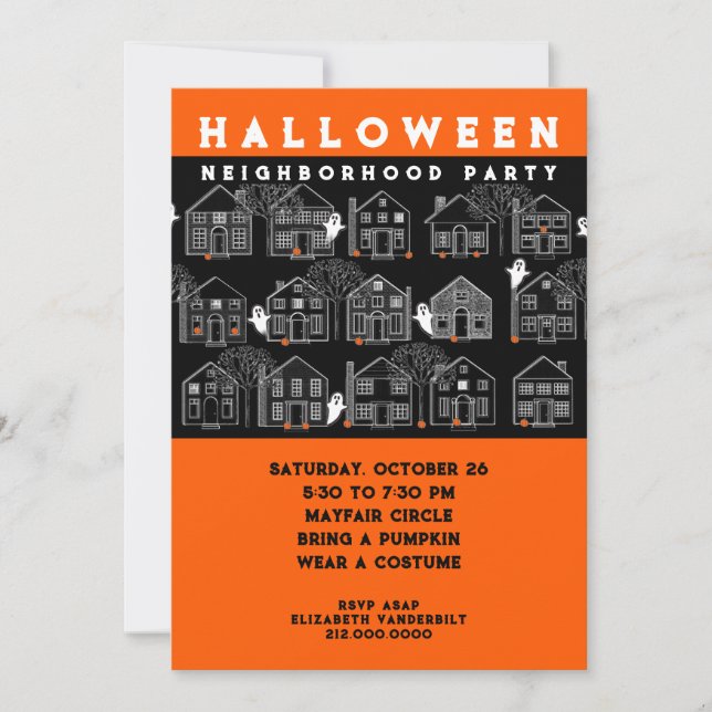 Invitation Fête de quartier Halloween (Devant)