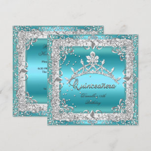 Invitation Fête de Quinceanera 15 ans Anniversaire Argent Sar