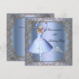 Invitation Fête de Quinceañera 15 ans Anniversaire Ballerine 