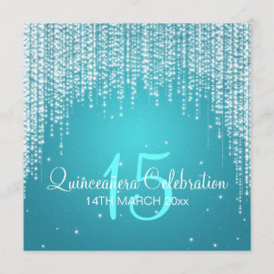 Invitation Fête de Quinceañera Nuit bleue