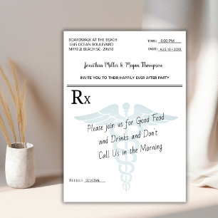 Invitation Fête de réception de mariage Médicale pour le carn