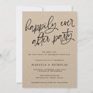 Invitation Fête de réception de mariage pour toujours heureux