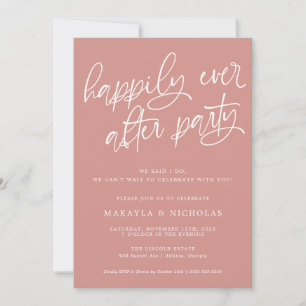 Invitation Fête de réception de mariage rose pour toujours