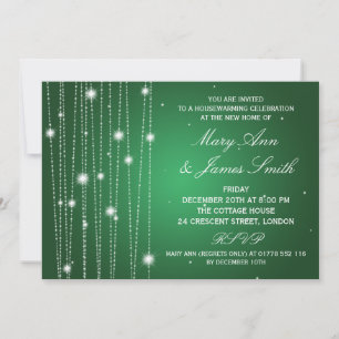Invitation Fête de réchauffement de la maison - Ligne verte
