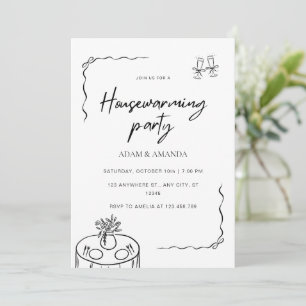 Invitation Fête de réchauffement ménager minimaliste modifiab