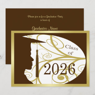 Invitation Fête de remise de diplômes 2026 silhouette d'homme