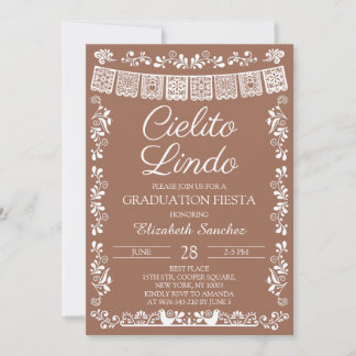 Invitation Fête de remise de diplômes Cielito Lindo en terre 