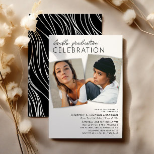 Invitation Fête de remise de diplômes conjointe moderne avec 