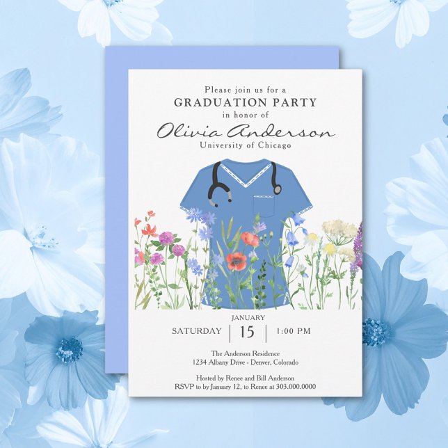 Invitation Fête de remise de diplômes d'infirmière  (Créateur téléchargé)