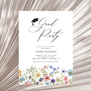 Invitation Fête de remise de diplômes florale aux fleurs sauv