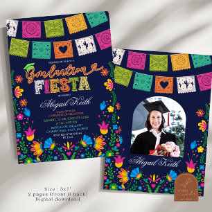 Invitation Fête de remise de diplômes mexicaine Talavera colo