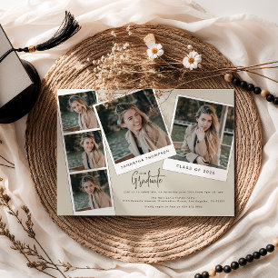 Invitation Fête de remise de diplômes Minimal Moderne 5 Photo