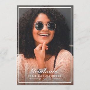 Invitation Fête de remise de diplômes photo à double face enc