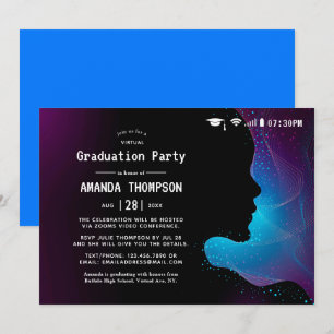 Invitation Fête de remise de diplômes virtuelle à éclairage f