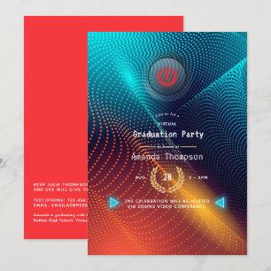 Invitation Fête de remise de diplômes virtuelle futuriste
