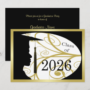 Invitation Fête de remise des diplômes 2026 silhouette homme
