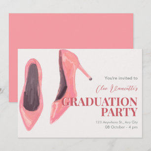 Invitation Fête de remise des diplômes avec talons dessinés à