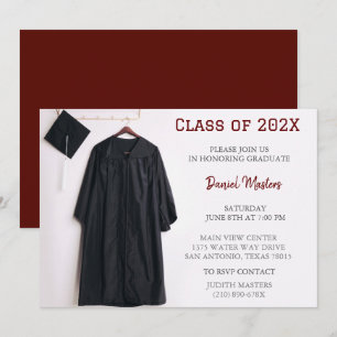 Invitation Fête de remise des diplômes Casquette et Toge Invi