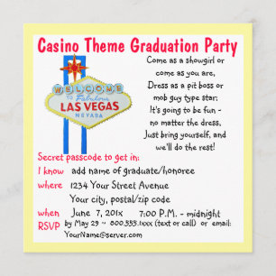 Invitation Fête de remise des diplômes de style de Vegas de