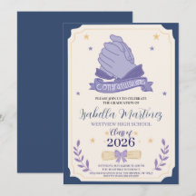 Fête de remise des diplômes élégante avec félicita
