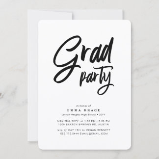Invitation Fête de remise des diplômes élégante et minimalist