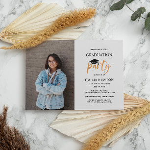 Invitation Fête de remise des diplômes en blanc moutarde 2023