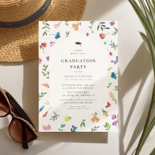 Invitation Fête de Remise des Diplômes Florale Élégante et Au