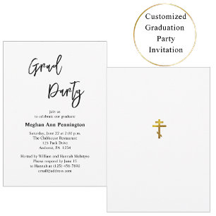 Invitation Fête de Remise des Diplômes Orthodoxe Classique Mi