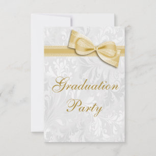 Invitation Fête de remise des diplômes pour filles avec damas