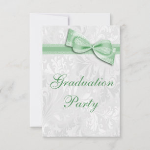 Invitation Fête de remise des diplômes pour filles avec damas