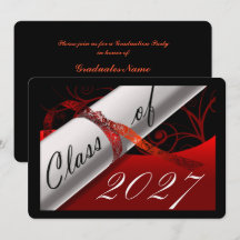 Fête de remise des diplômes rouge et noir