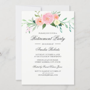 Invitation Fête de retraite aux fleurs sauvages aquarelle