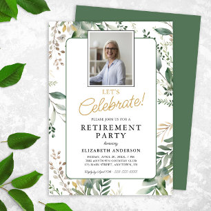Invitation Fête de retraite avec photo de verdure élégante
