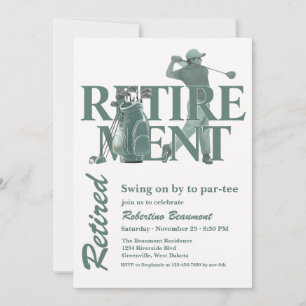 Invitation Fête de retraite avec sac de golf vert classique