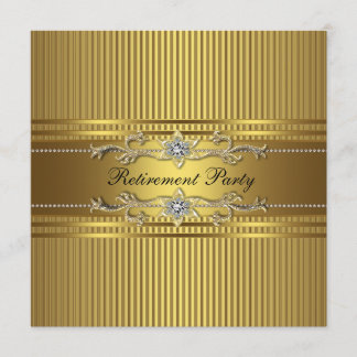 Invitation Fête de retraite avec une élégante bande dorée