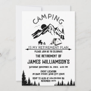 Invitation Fête de retraite Camping