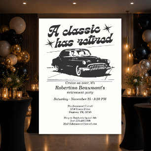 Invitation Fête de retraite de croisière en voiture classique