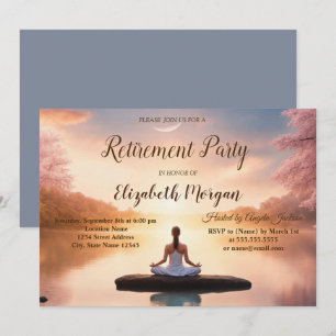 Invitation Fête de retraite de la fille de méditation de pier