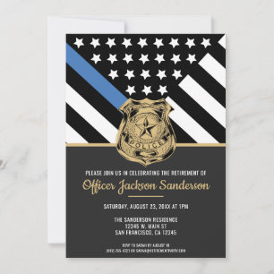 Invitation Fête de retraite de la police Ligne bleue Force de