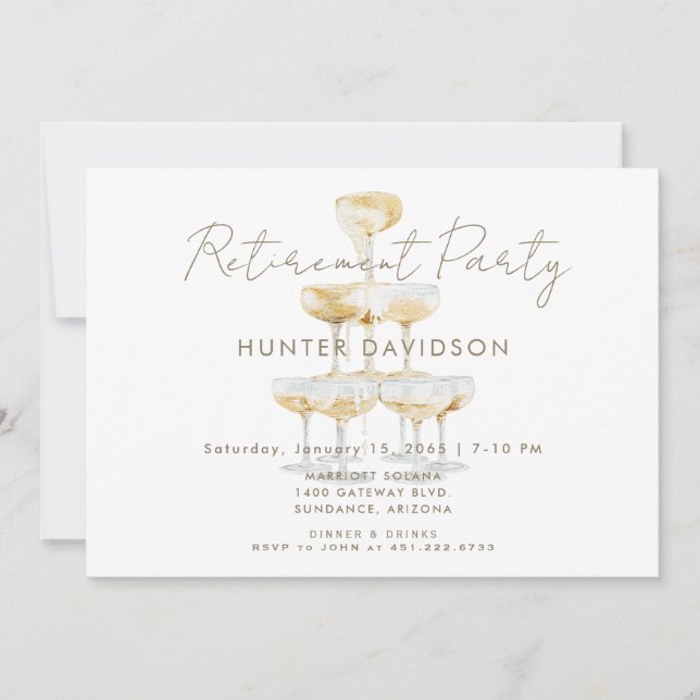 Invitation Fête de retraite de la tour Champagne (Devant)