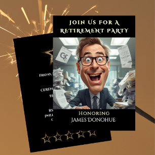 Invitation Fête de retraite drôle d'un collègue de travail  