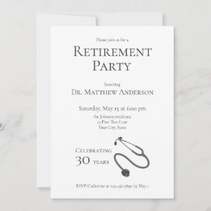 Invitation Fête de retraite d'un médecin infirmière